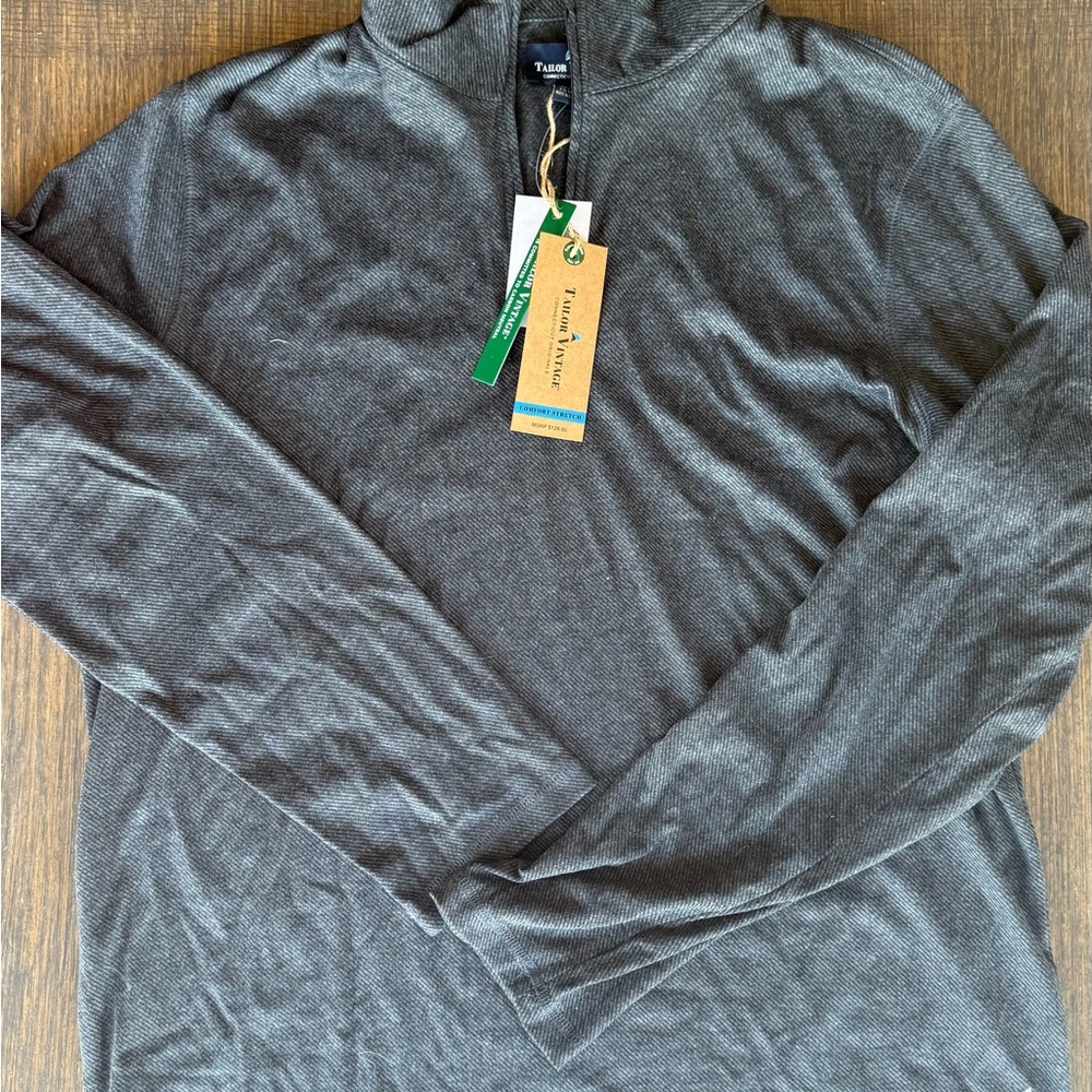 Charcoal Long Sleeve Tailor Vintage Quarter Zip Pullover - NWT
